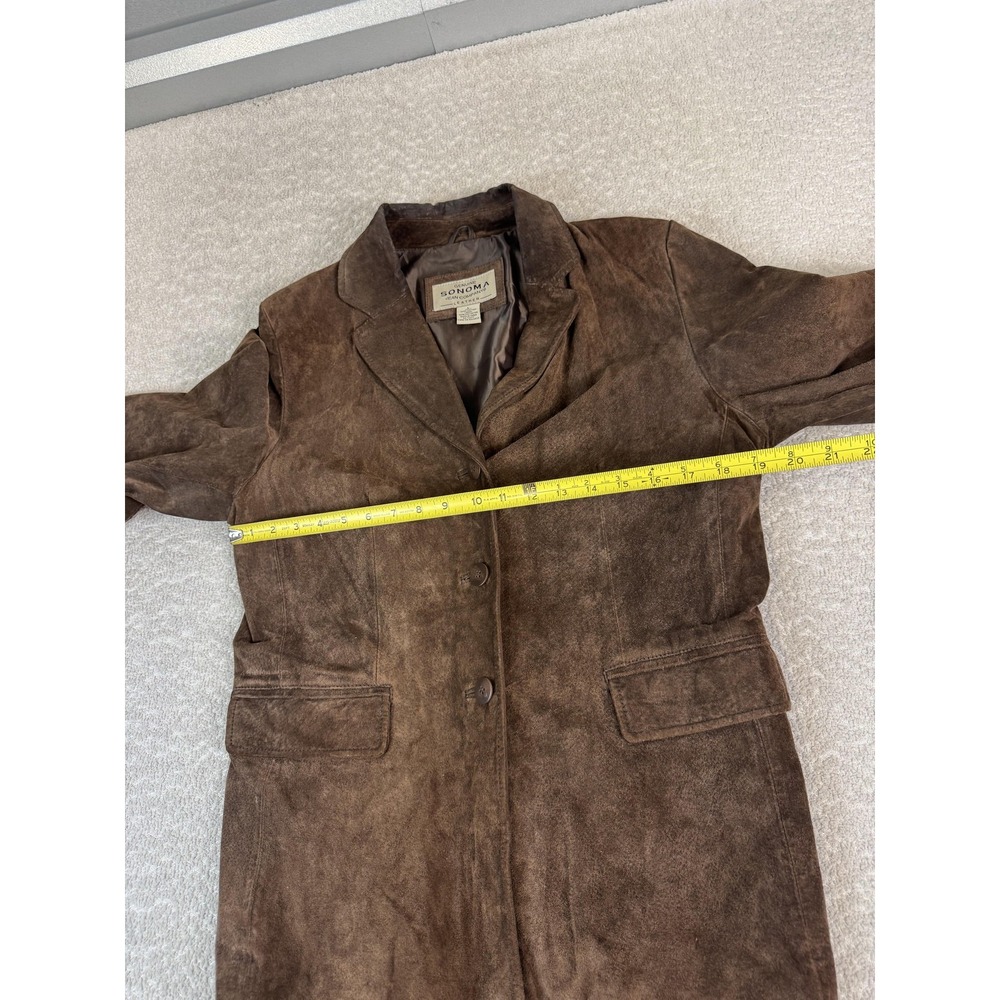 Sonoma Jean Company Jacket Womens Large Brown Suede Leather Blazer Classic - Picture 4 of 6